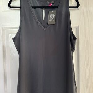 Vince Camuto Charcoal V-Neck Tank Top